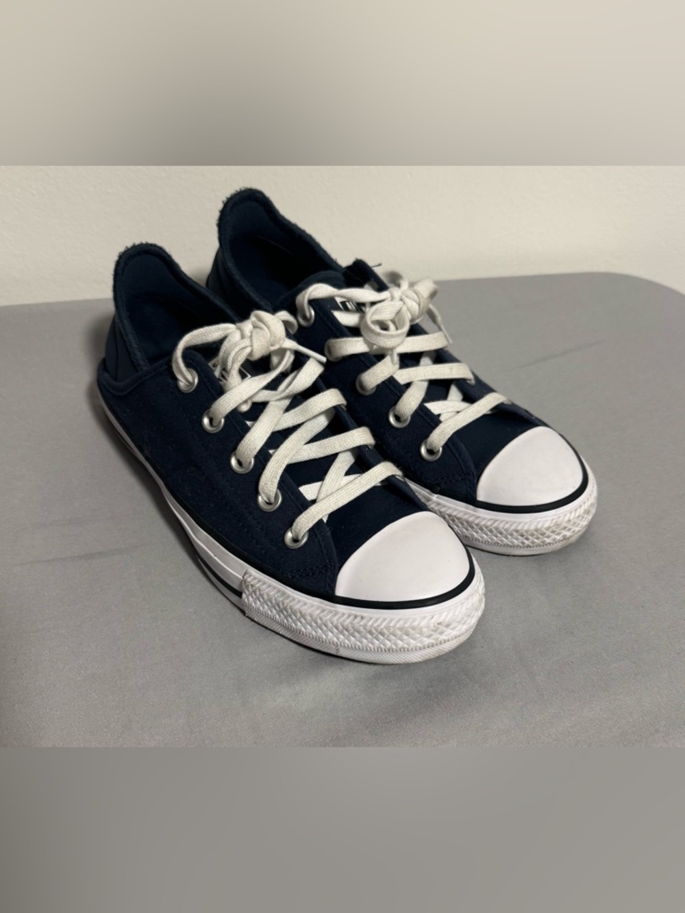 Converse All Star Lace Up Canvas Navy Blue Low Top Sneakers | Slip On size 7.5 - Picture 2 of 6